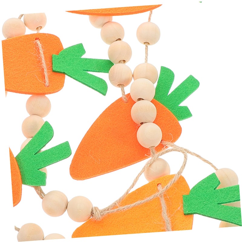 Easter Carrot Pendant Felt Bead Garland Home Decor Indoor Hanging Ornament For Holiday - Image 4