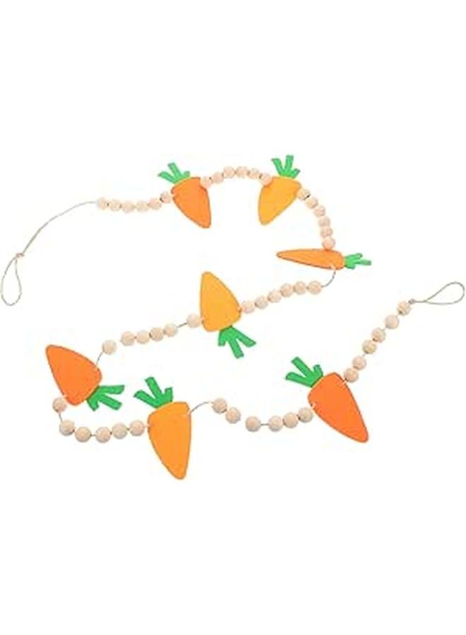 Easter Carrot Pendant Felt Bead Garland Home Decor Indoor Hanging Ornament For Holiday - Image 1
