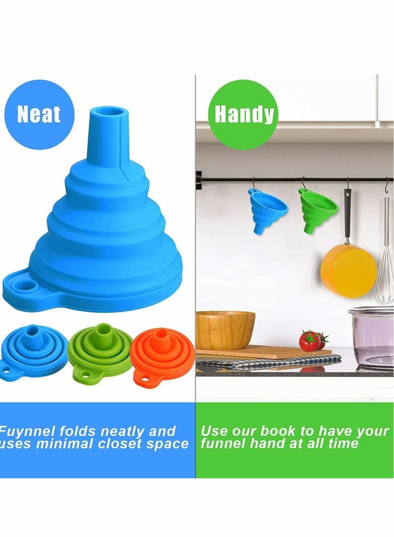 Captaintech Silicone Funnel 3 Pack 3D Printer Accessories Include Collapsible Silicone Funnels and Stainless Steel Resin Filter Cups for Pouring Resin Back into Bottle, Easy to Clean and Organize - Image 4