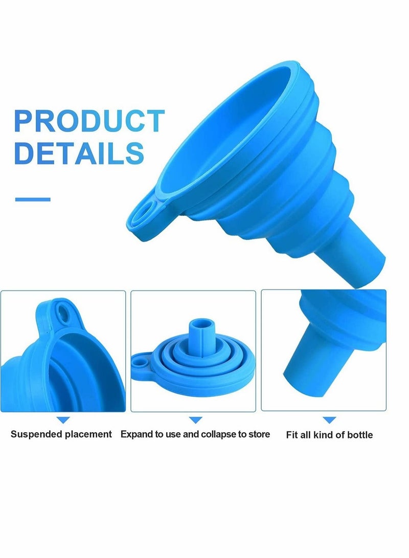 Captaintech Silicone Funnel 3 Pack 3D Printer Accessories Include Collapsible Silicone Funnels and Stainless Steel Resin Filter Cups for Pouring Resin Back into Bottle, Easy to Clean and Organize - Image 2
