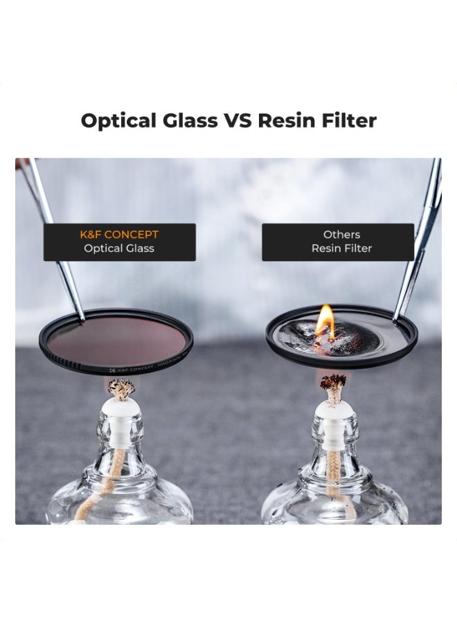 K&F Concept طقم فلاتر عدسة 67 مم UV/CPL/ND، فلتر UV + فلتر استقطابي دائري + فلتر كثافة محايدة (ND4) + قطعة قماش تنظيف ميكروفايبر + حقيبة فلاتر لعدسة الكاميرا - Image 3