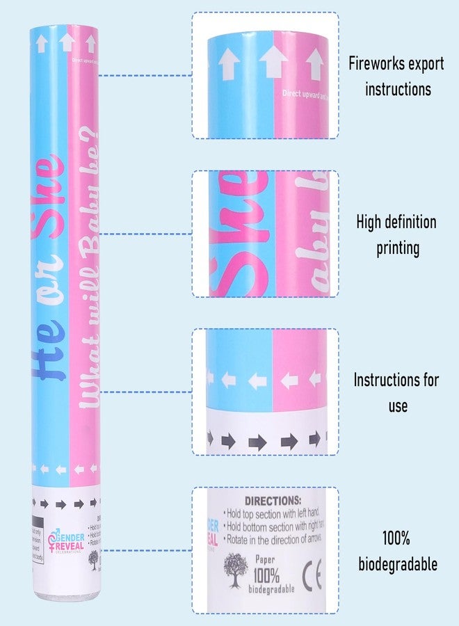 Tamodan Gender Reveal Confetti Cannons - Set of 4 Blue Party Poppers for Stunning Gender Reveal Announcements, Perfect for Baby Showers and Celebrations(Non-Powder) - Image 4