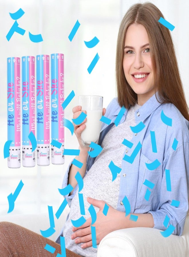 Tamodan Gender Reveal Confetti Cannons - Set of 4 Blue Party Poppers for Stunning Gender Reveal Announcements, Perfect for Baby Showers and Celebrations(Non-Powder) - Image 3