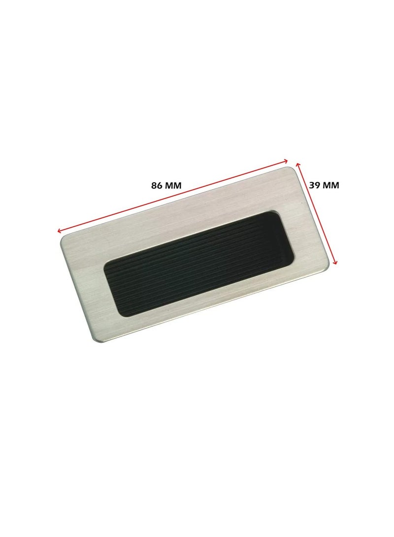 Drawer Pull Square Stainless Steel Flush Recessed Handle Furniture Black Bottom Box Cabinet Kitchen Concealed Handle 86mmX39mm - Image 1
