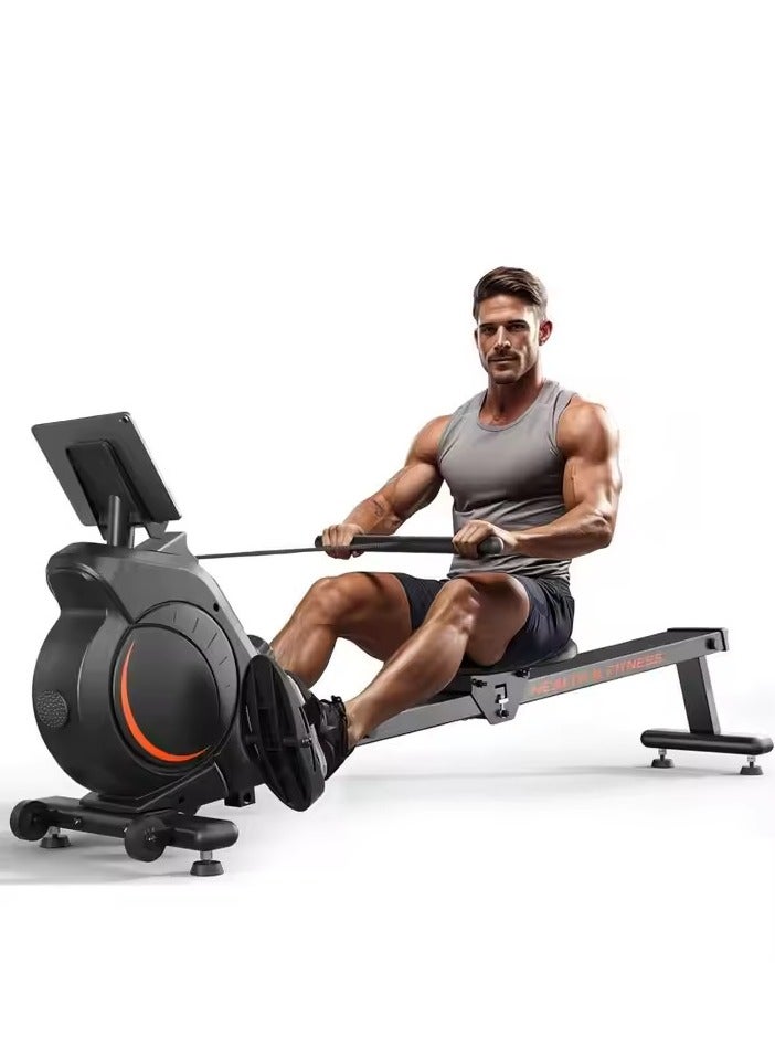 Home Rowing Machine, Magnetic Rowing Machine with LCD Display, Home Rowing Machine for Cardio Training, 160 kg Load Capacity, Vertical Stowable - Image 1