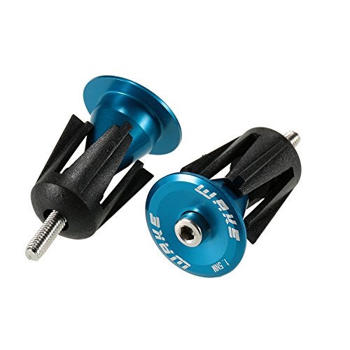 WAKE سدادات نهاية المقود - سدادات نهاية مقود الدراجة لدرجات الدراجات الهوائية، دراجة جبلية، دراجة طريق، MTB، BMX (2 قطع، مطاط، إسفنج، ألومنيوم، أزرق) - Image 2