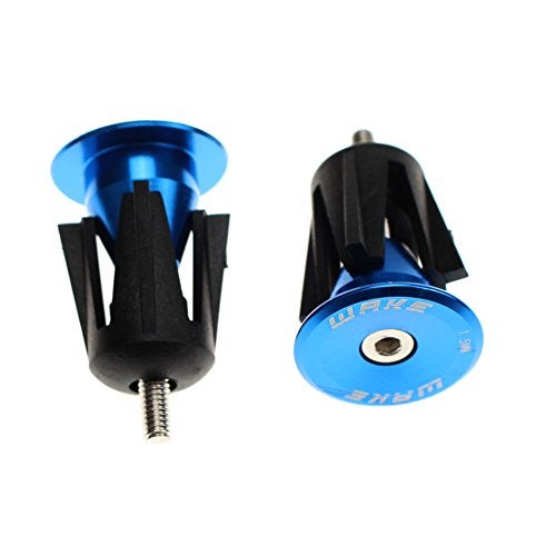 WAKE سدادات نهاية المقود - سدادات نهاية مقود الدراجة لدرجات الدراجات الهوائية، دراجة جبلية، دراجة طريق، MTB، BMX (2 قطع، مطاط، إسفنج، ألومنيوم، أزرق) - Image 4