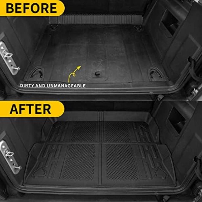 Maxzina Fit 2021 2022 2023 Ford Bronco Cargo Liners All-Weather TPE Rear Trunk Tray Cargo Mats for 2023 Ford Bronco Accessories 4 Doors (Not Fit Bronco  Sport) - Image 4