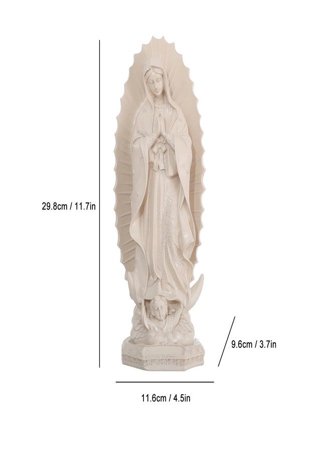 KOMI Virgen de Guadalupe Statue 12 Inch Resin Our Lady of Guadalupe Mexico Figure Statue for Home Altar Decor Blessed Holy Mother Virgin Mary Sculpture Religious Gifts - Image 2