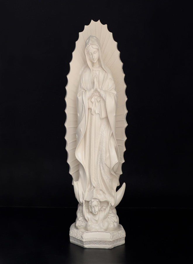 KOMI Virgen de Guadalupe Statue 12 Inch Resin Our Lady of Guadalupe Mexico Figure Statue for Home Altar Decor Blessed Holy Mother Virgin Mary Sculpture Religious Gifts - Image 5