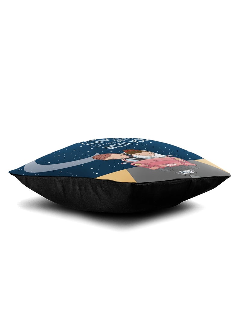 Indigifts Indigifts Cotton Cushion Cover with Filler (Standard, Blue)  - Image 3