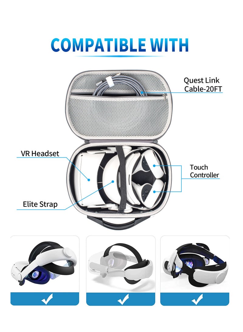 Durable Hard Carrying Case for Meta Quest Pro and 2 VR Headset Travel Storage Fits Accessories Ideal for Home and Travel - Image 3