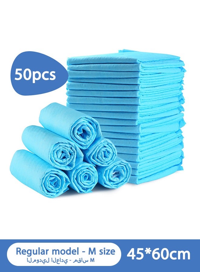 50M sized Dog Pad Sheets, Pee Pads Dog,Dogs Pads,pee pads for dog, dog pee pad,pet training pads are suitable for puppies, cats, rabbits, and pets. They are highly absorbent, leak proof, quick drying Dog Pads, disposable pet urine pads and dog urine isolation pads,60x60cm - 50 Pieces,Blue - Image 2