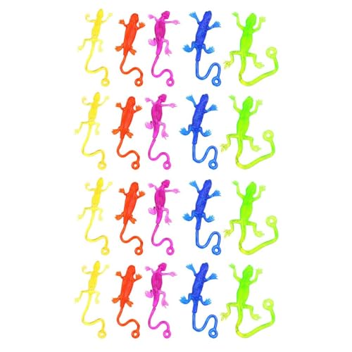 NUOBESTY Sticky Lizards Toys Sticky Gecko Party Favors Goodie Bag Stuffers Stretchy Rubbery Reptile Wall Crawling Gecko Lizards for Kids Novelty Toys Halloween Pinata Filler 20Pcs - Image 1