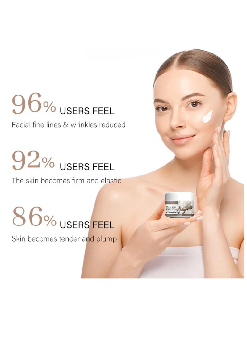 SNMLPM Rice Raw Pulp Face Cream, Anti-Aging and Brightening Face Moisturizer, Brightening Face Cream, Skin Tightening Cream for Face, Anti Wrinkle, High Firming & Deep Nourishing, Smooth, Elasticity 50g - Image 5