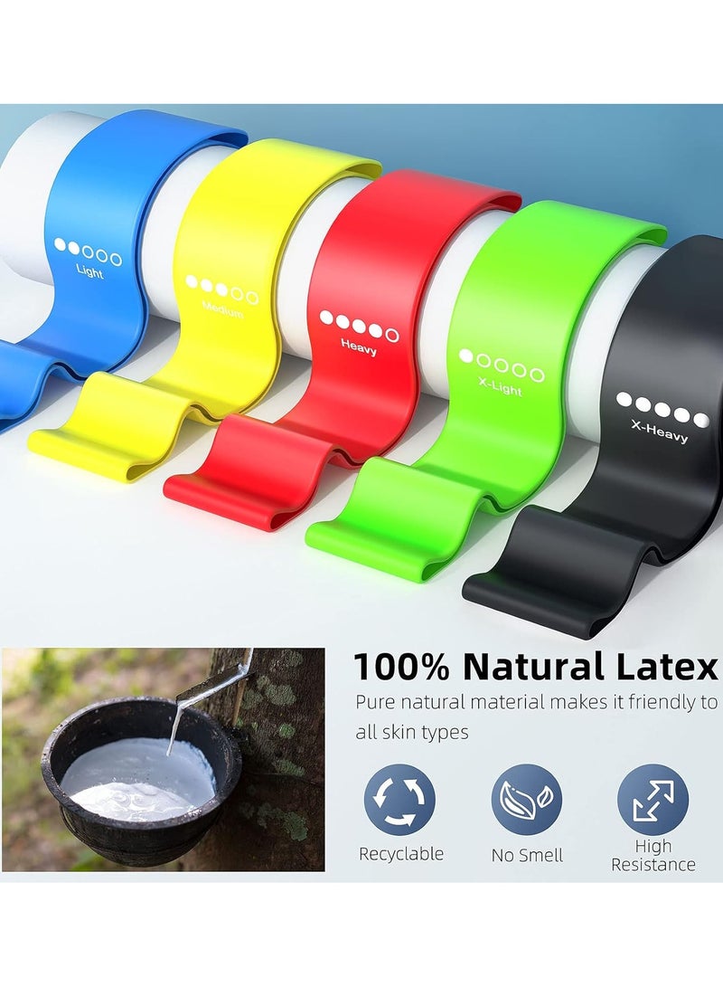 Cuken 5-Pack Resistance Bands for Working Out, Resistance Loop Bands Exercise Bands Resistance Bands Set with 5 Resistance Levels, Latex Fitness Bands, Multi-Colored Workout Bands Exercise Resistance Loops Stretch Bands for Indoor and Outdoor Fitness, Leg Strength Training, Rehab, Yoga - Image 2