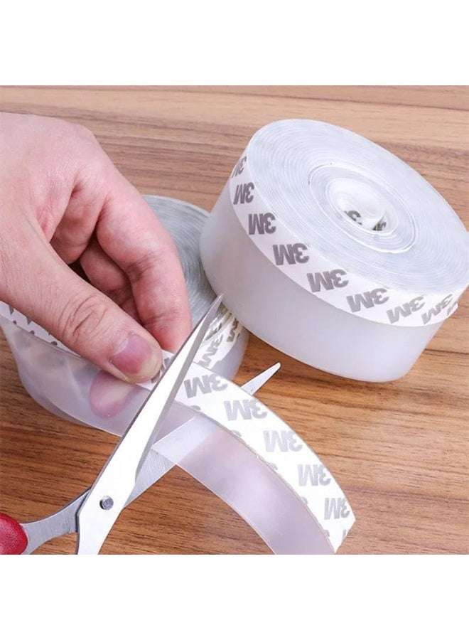 Draft Excluder for Doors Tape Self Adhesive Weather Stripping Transparent Silicone Door Bottom Seal Strip Tape for Doors Windproof Dustproof Soundproof Prevents noise, insects and air in winter 5m - Image 3