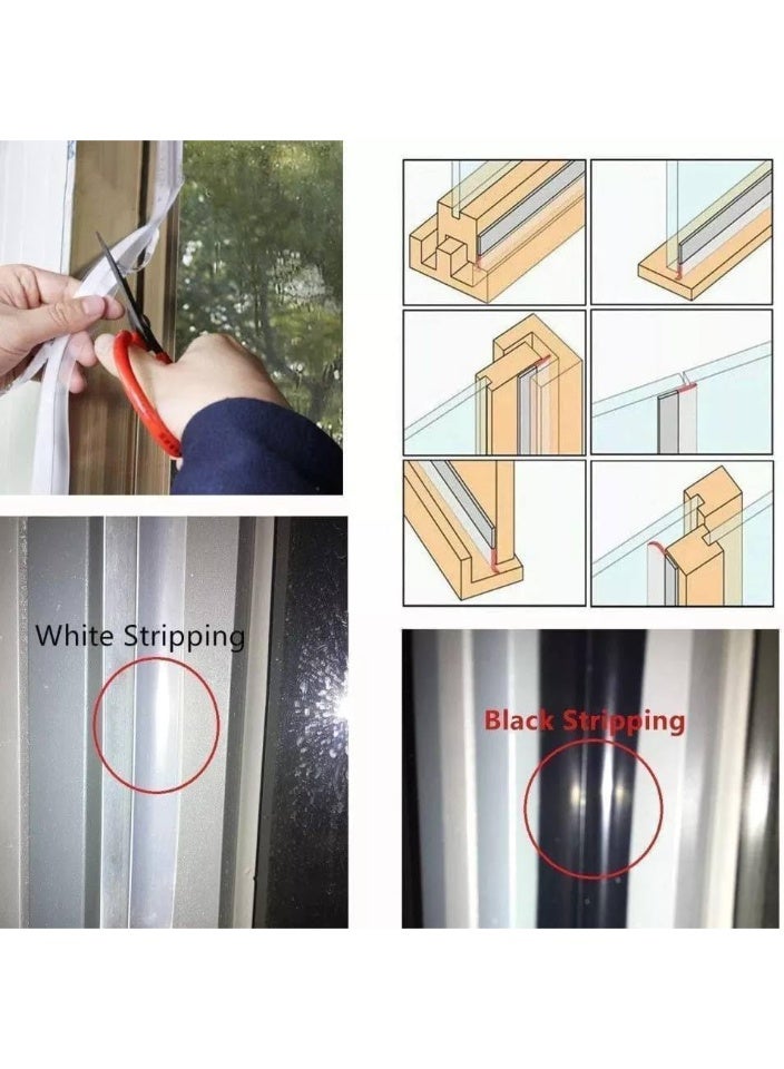 Draft Excluder for Doors Tape Self Adhesive Weather Stripping Transparent Silicone Door Bottom Seal Strip Tape for Doors Windproof Dustproof Soundproof Prevents noise, insects and air in winter 5m - Image 5