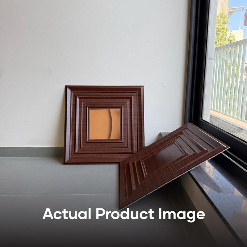 ELEVATE INTERIOR ألواح جدارية ثلاثية الأبعاد من الأكريليك | ألواح جدارية من خشب الجوز PVC لتزيين المنزل والمكتب | مزخرفة وقابلة للدهان | عبوة من 12 قطعة تغطي مساحة 32.4 قدم مربع. - Image 4