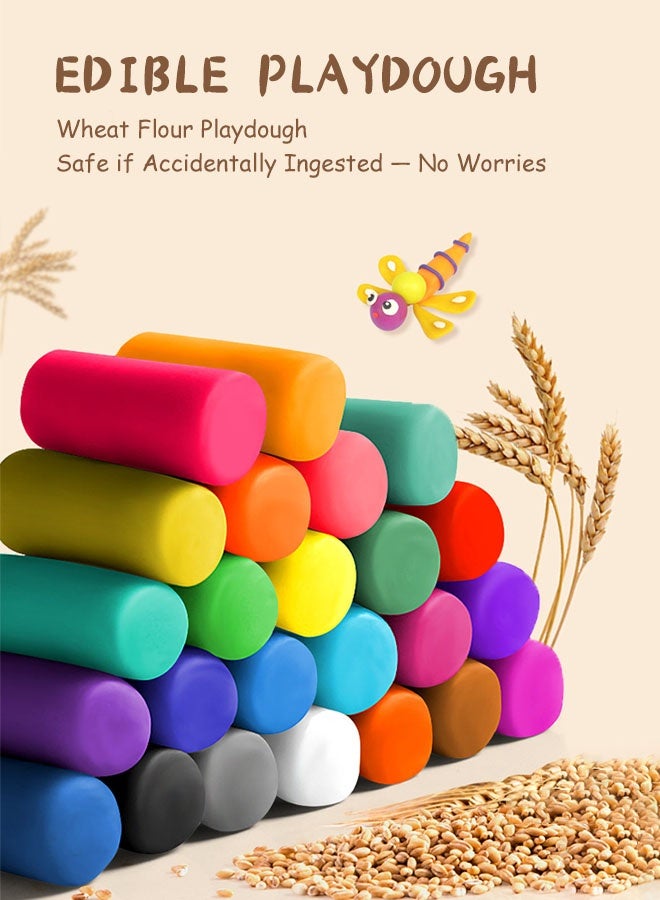 Forthcan Kids Play Dough Set, 24 Colors Wheat-Based Clay in Separate Containers, Safe Modeling Dough for Creative DIY Crafts, Fun Educational Toy for Boys & Girls Age 3+, Non-Toxic Soft Clay - Image 3
