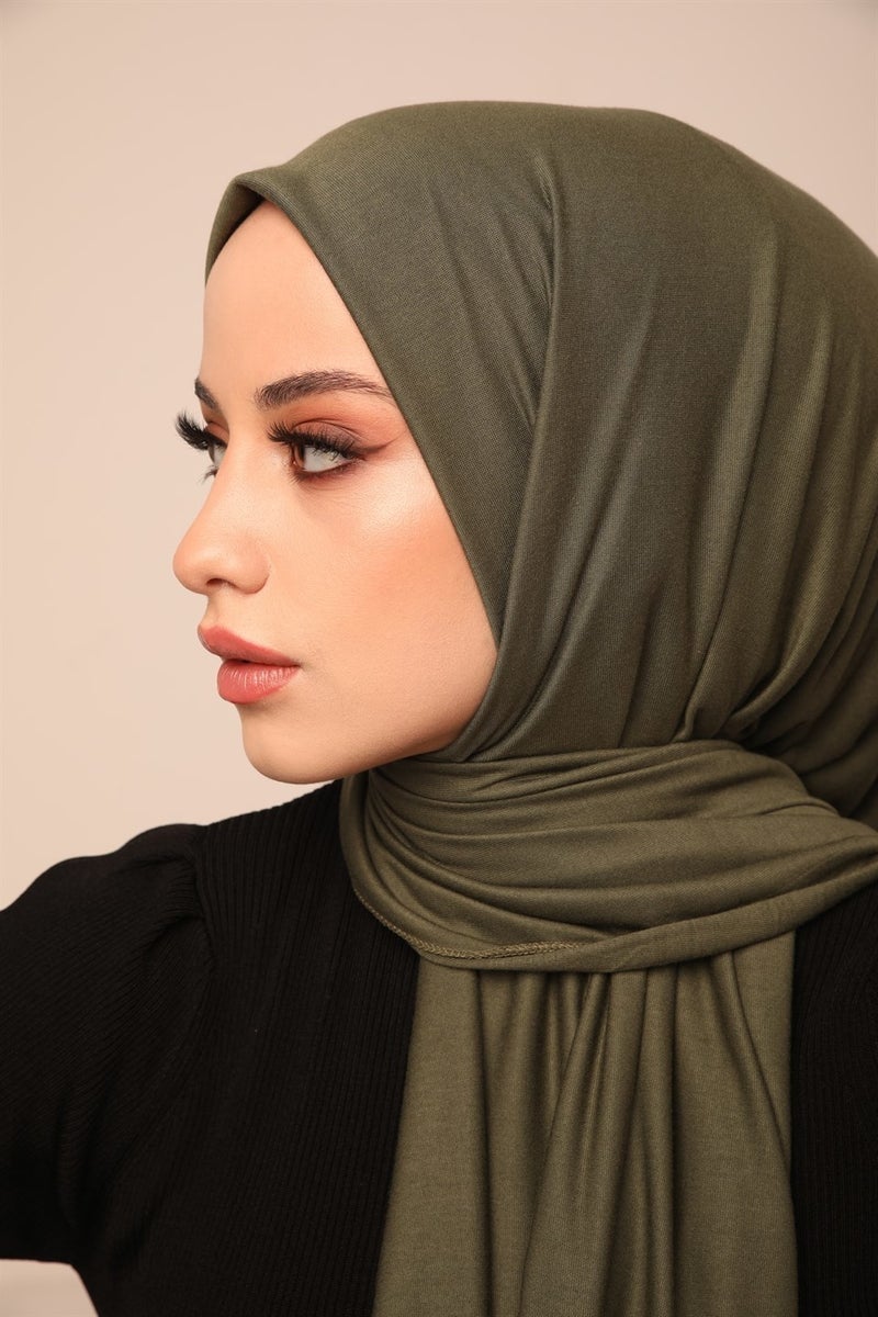 ELF PRIVE Premium Plain Cotton Combed Shawl-Khaki  - Image 2