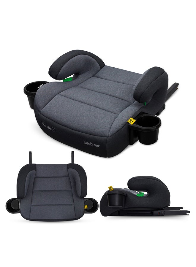 Neobreez i-SANFARO ISOFIX Backless Booster Car Seat, i-Size – Dark Gray/Black - Image 1