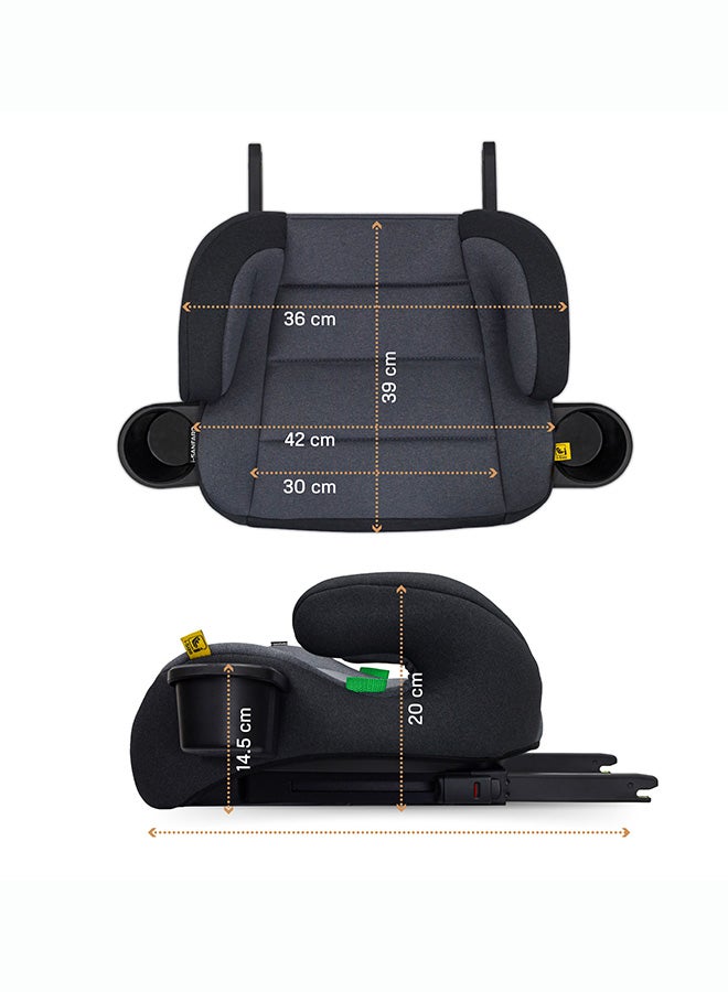 Neobreez i-SANFARO ISOFIX Backless Booster Car Seat, i-Size – Dark Gray/Black - Image 4