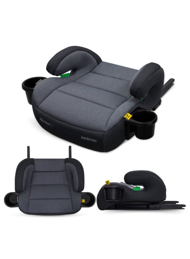 Neobreez i-SANFARO ISOFIX Backless Booster Car Seat, i-Size – Dark Gray/Black - Image 1