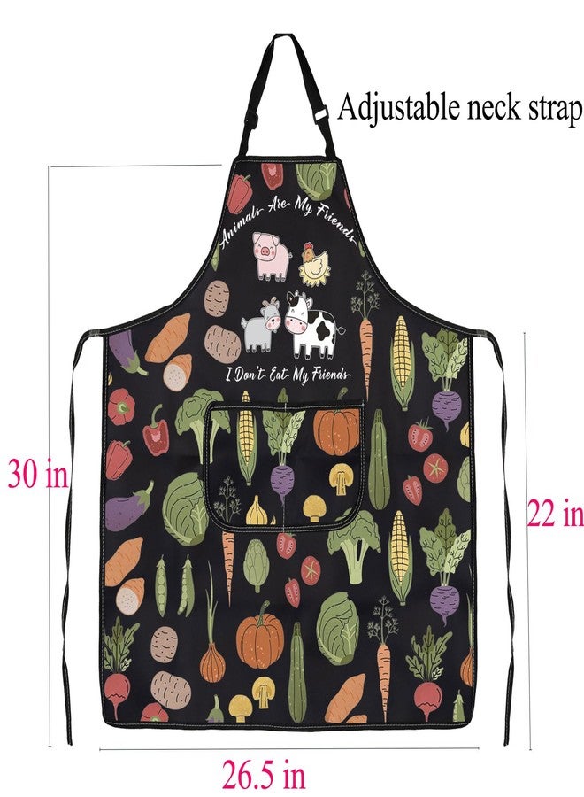 BNQL Vegan Apron Vegan Lovers Gifts Vegan Gifts Animals Are My Friends I Don't Eat My Friends Vegetarian Apron Vegan Chef Apron - Image 2