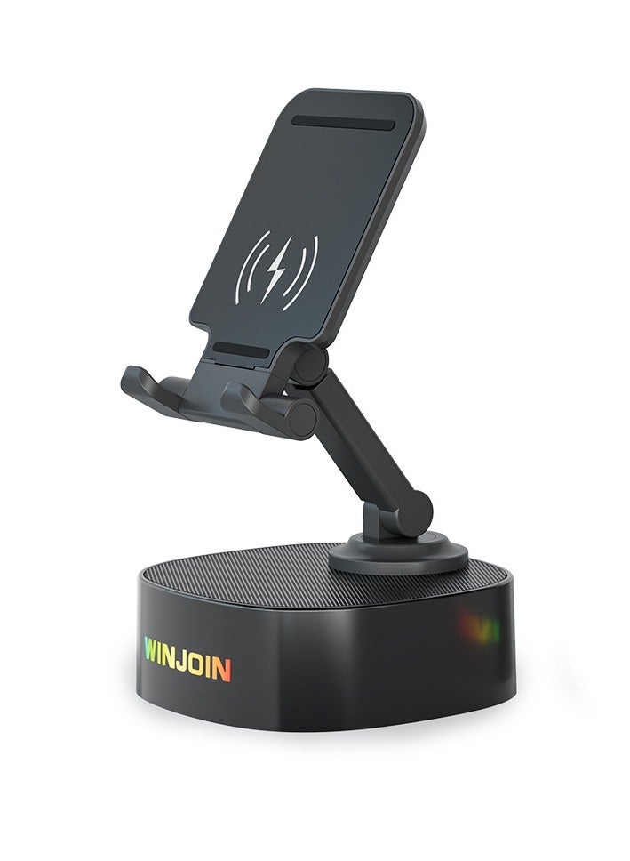 General Bluetooth speaker, mobile phone, tablet holder, five-in-one foldable, lazy live broadcast desktop, multi-functional wireless power bank  - Image 1