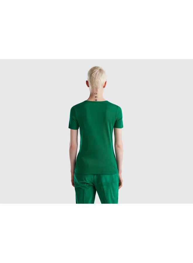 UNITED COLORS OF BENETTON T-Shirt In 100% Cotton With Glitter Print Logo