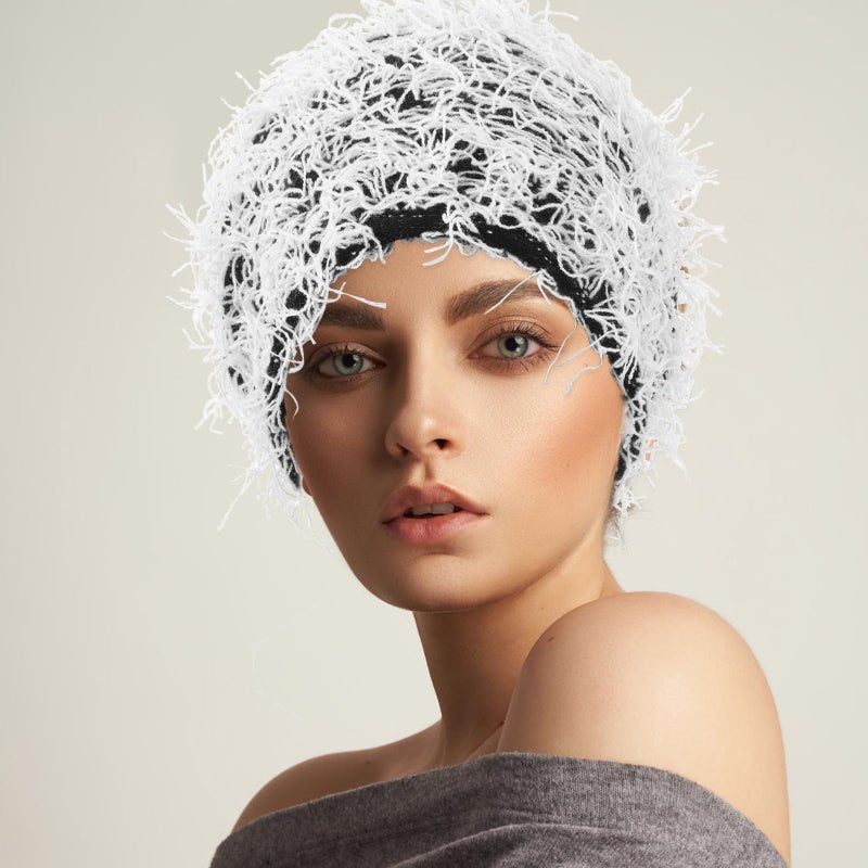 Womens Warm White Wool Knit Beanie Hat Cozy Winter Skull Cap - Image 5