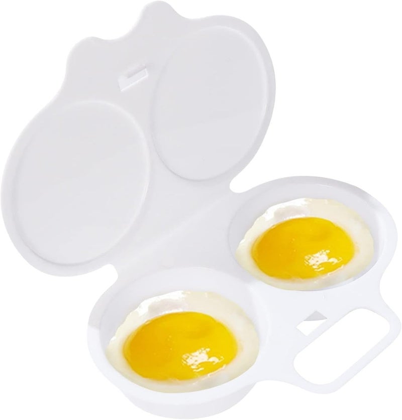 GANPUB Egg Poacher, Microwave Egg Boiler Poacher, Microwave Egg Poacher, 2 Cavity Nonstick Maker With Lid, Cooker, Specialty Cookware - Image 1