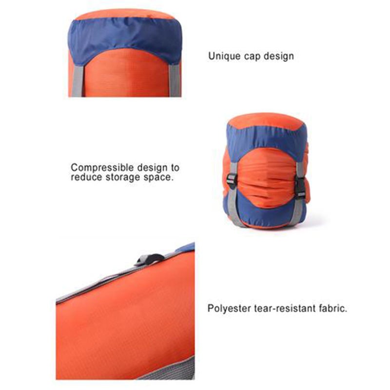 Medium Blue Compression Stuff Sack Water Resistant Ultralight Sleeping Bag Storage for Backpacking Camping - Image 5