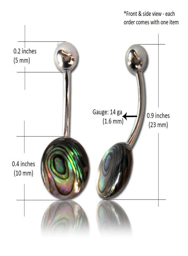 Earth Accessories Organic Shell Belly Button Ring Piercing for Women - Navel Belly Button Rings with Surgical Steel - with Abalone, Mother of Pearl, and More - Image 2
