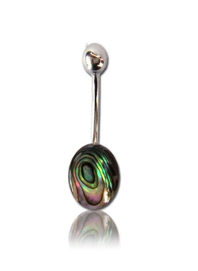 Earth Accessories Organic Shell Belly Button Ring Piercing for Women - Navel Belly Button Rings with Surgical Steel - with Abalone, Mother of Pearl, and More - Image 1