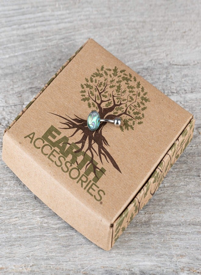 Earth Accessories Organic Shell Belly Button Ring Piercing for Women - Navel Belly Button Rings with Surgical Steel - with Abalone, Mother of Pearl, and More - Image 4