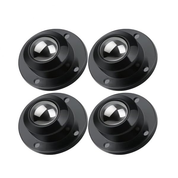 LUPINEZ 4pcs Self Adhesive Caster Wheel 360 Swivel Wheels for Furniture Universal 360 Wheels for Furniture Moving Heavy Duty Caster Wheels 200Kg Loading Capacity 4 Pack Appliance Slider Black - Image 1