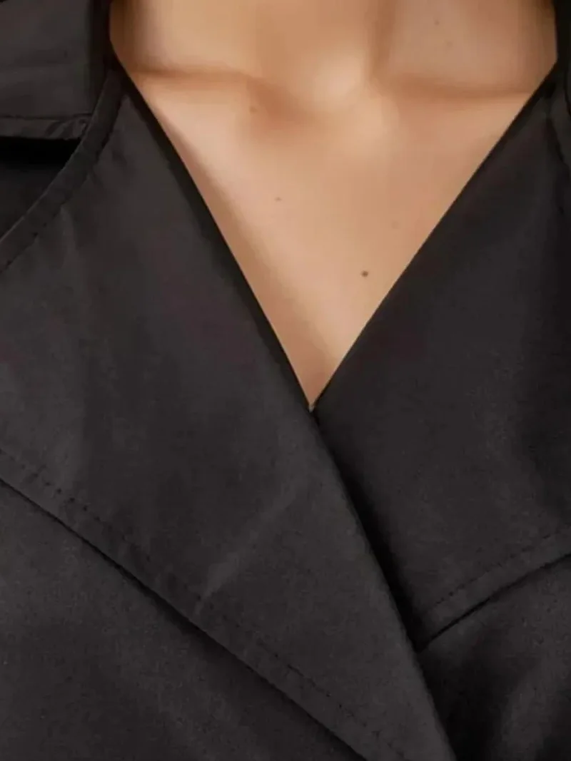 Big Dart Black BDART Double Breasted Elastic Trench Coat for Women | Best Price UAE