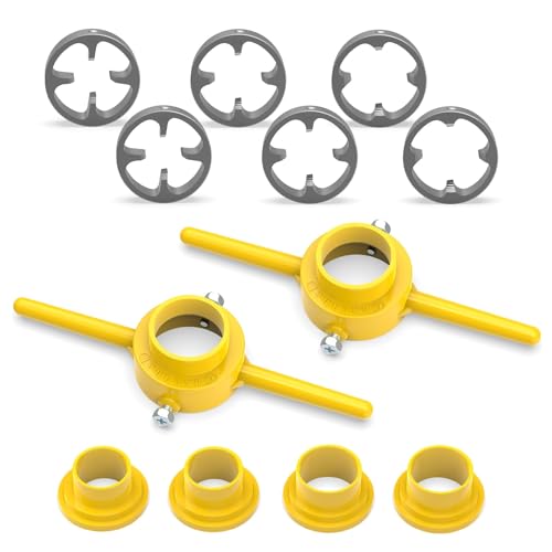 MEANLIN 2PCS PVC Thread Maker Tool NPT Die Set Pipe Threader Plumbing Tool Pipe Threader Kit with 3 Dies12 34 1 - Image 1