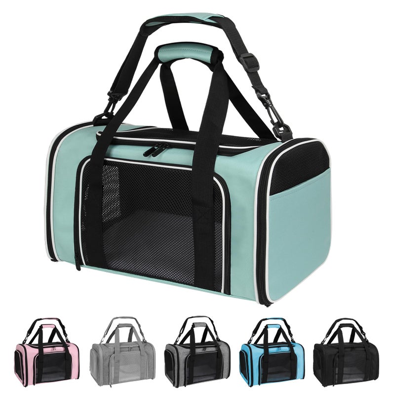 Yipincover, Cat Dog Carriers Soft-Sided, Pet Travel Carrier for Small Cats Dogs Under to15lbs, Soft-Solid Collapsible Carrier,(Medium,Green) - Image 1