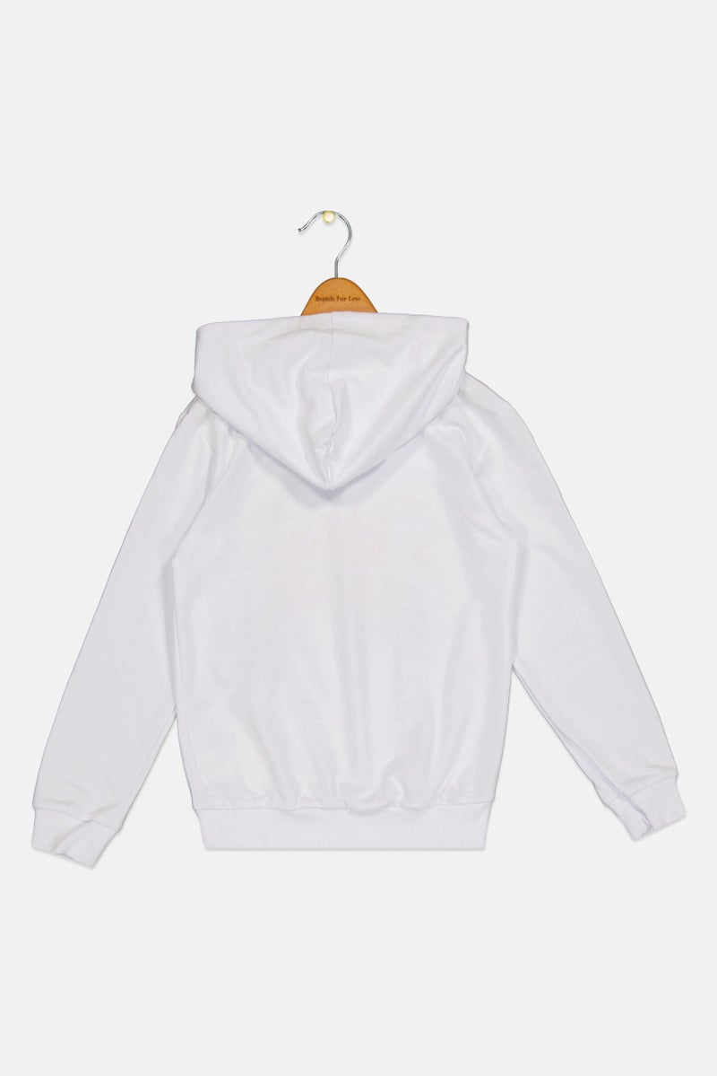 MARVEL Kids Boy Graphic Print Long Sleeve Hoodies, White - Image 3