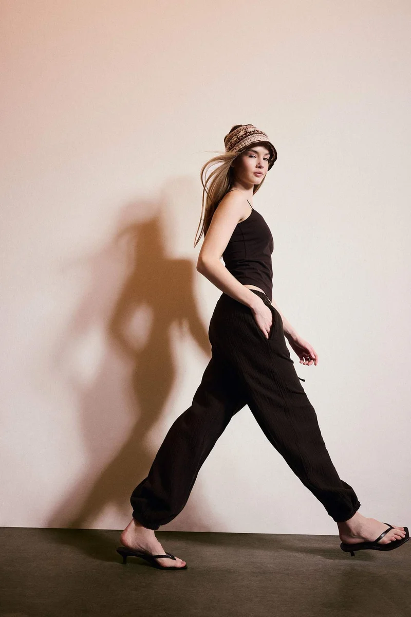 DeFacto Balloon Fit Double Pocket Muslin Trousers