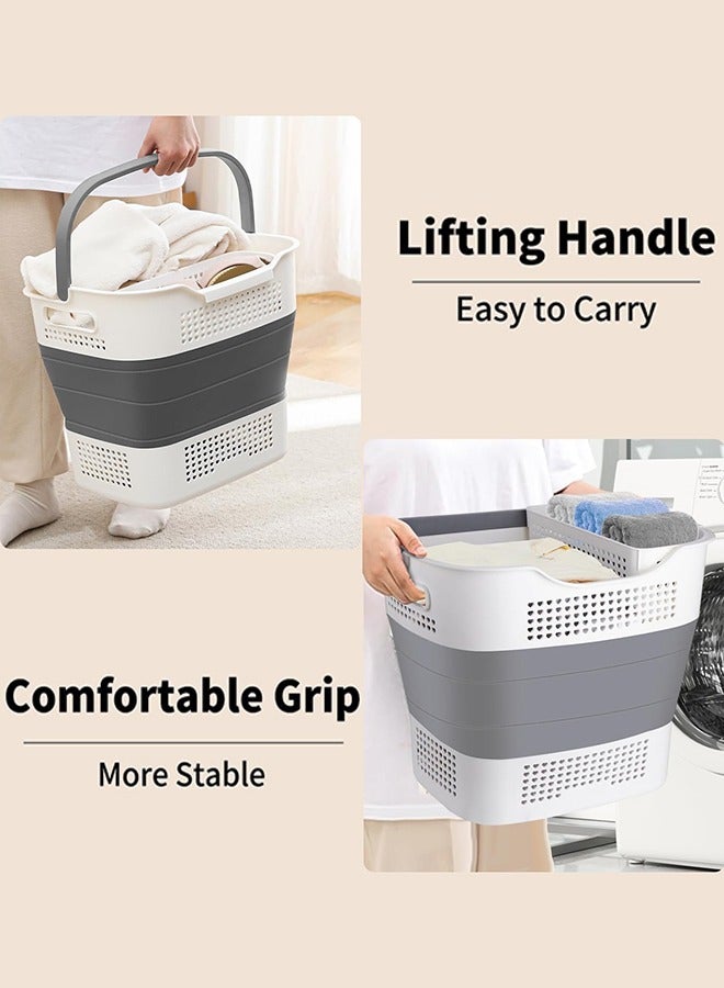 Garlo Collapsible Laundry Basket, Foldable Laundry Basket Plastic with Handles,Pop Up Storage Container/Organizer/Hamper for Washing & storage，Space Saving and Durable - Image 3