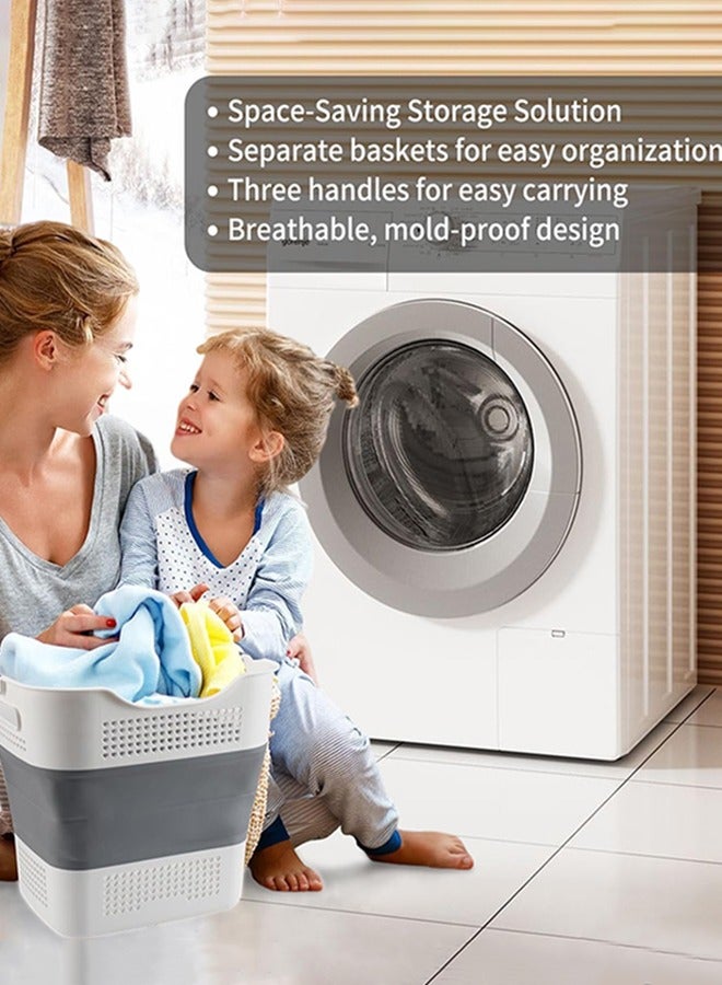 Garlo Collapsible Laundry Basket, Foldable Laundry Basket Plastic with Handles,Pop Up Storage Container/Organizer/Hamper for Washing & storage，Space Saving and Durable - Image 5