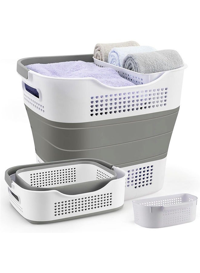 Garlo Collapsible Laundry Basket, Foldable Laundry Basket Plastic with Handles,Pop Up Storage Container/Organizer/Hamper for Washing & storage，Space Saving and Durable - Image 1
