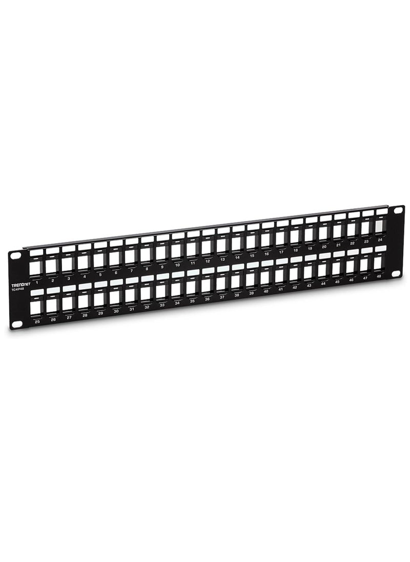 Trendnet - 48 Port Blank Keystone 2U Hd Patch Panel Tc Kp48 2U 19” Metal Rackmount Housing Hd Keystone Network Patch Panel Recommended W Tc K25C6 And Tc K50C6 Cat6 Keystone Jacks Sold Separately - Image 1