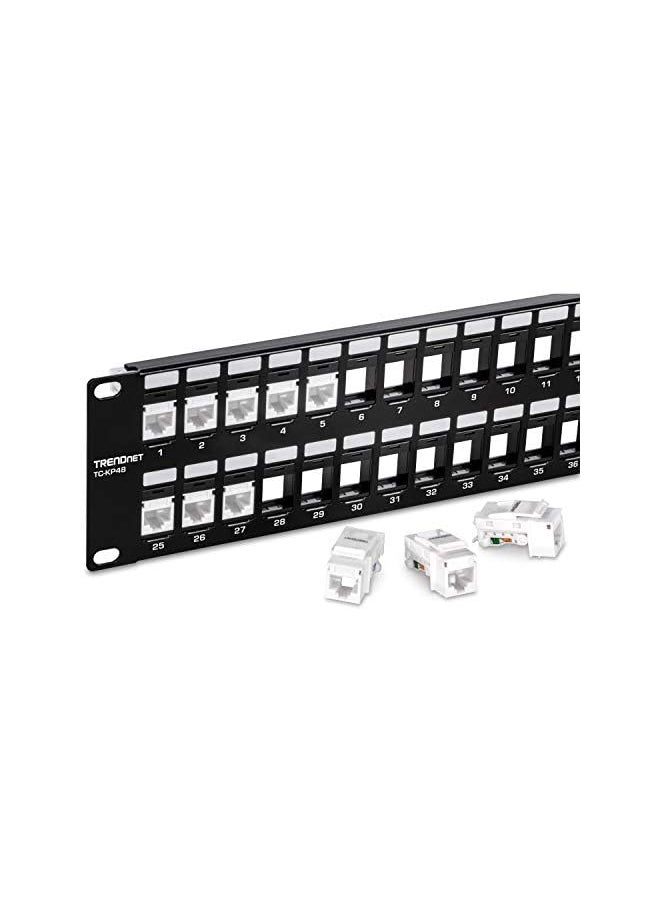 Trendnet - 48 Port Blank Keystone 2U Hd Patch Panel Tc Kp48 2U 19” Metal Rackmount Housing Hd Keystone Network Patch Panel Recommended W Tc K25C6 And Tc K50C6 Cat6 Keystone Jacks Sold Separately - Image 1