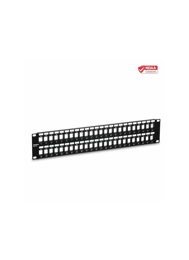 Trendnet - 48 Port Blank Keystone 2U Hd Patch Panel Tc Kp48 2U 19” Metal Rackmount Housing Hd Keystone Network Patch Panel Recommended W Tc K25C6 And Tc K50C6 Cat6 Keystone Jacks Sold Separately - Image 1