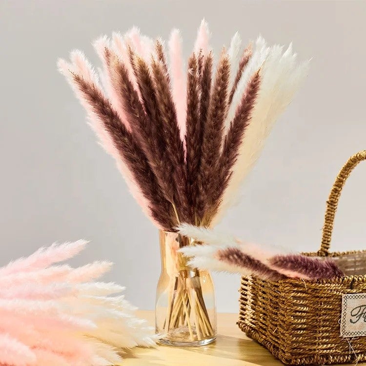 Bluejw Boho Wedding Centerpiece: Pampas Grass & Wildflower Bouquet with Dried Plants & Flowers - Image 4